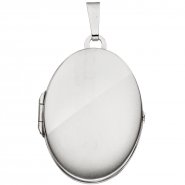 JOBO Medaillon oval 585 Gold Wei�gold mattiert Anh�nger zum �ffnen