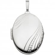 JOBO Medaillon oval 925 Sterling Silber Anh�nger zum �ffnen