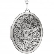 JOBO Medaillon oval 925 Sterling Silber mattiert geschw�rzt Anh�nger zum �ffnen