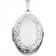 JOBO Medaillon oval 925 Sterling Silber rhodiniert Anh�nger zum �ffnen f�r 4 Fotos
