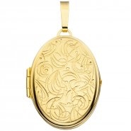 JOBO Medaillon oval f�r 2 Fotos 333 Gold Gelbgold matt Anh�nger zum �ffnen
