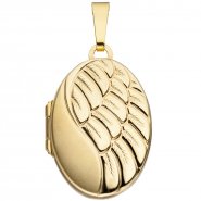 JOBO Medaillon oval f�r 2 Fotos 333 Gold Gelbgold matt Anh�nger zum �ffnen