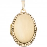 JOBO Medaillon oval f�r 2 Fotos 333 Gold Gelbgold mattiert Anh�nger zum �ffnen
