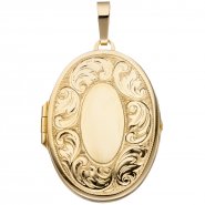 JOBO Medaillon oval f�r 2 Fotos 925 Silber gold vergoldet Anh�nger zum �ffnen