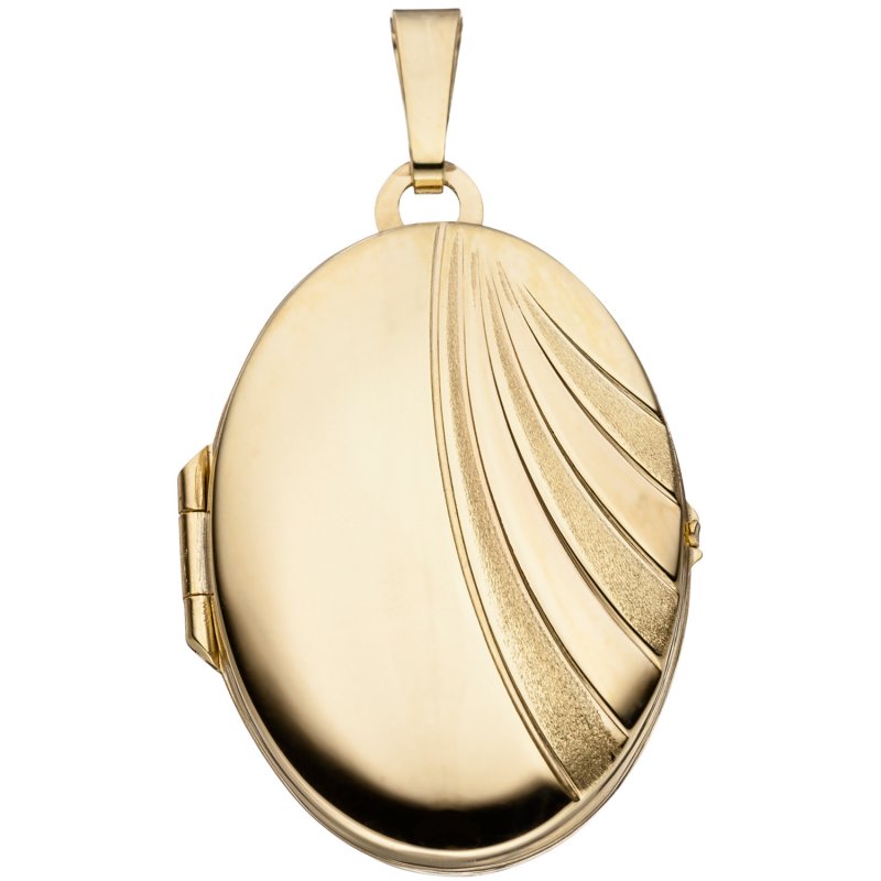 JOBO Medaillon oval f�r 2 Fotos 333 Gold Gelbgold matt Anh�nger zum �ffnen