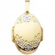 JOBO Medaillon oval mit Blumen Muster 333 Gold Gelbgold zum �ffnen f�r 6 Fotos
