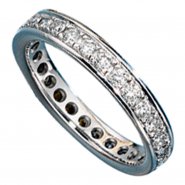JOBO Memory Ring 585 Gold Wei�gold mit Diamanten Brillanten rundum Memoryring