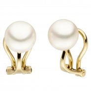 JOBO Ohrclips 585 Gold Gelbgold 2 S��wasser Perlen Ohrringe Perlenohrclips