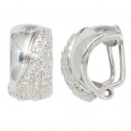 JOBO Ohrclips 925 Sterling Silber rhodiniert geh�mmert Ohrringe Clips