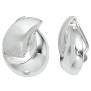 JOBO Ohrclips 925 Sterling Silber rhodiniert mattiert Ohrringe Clips