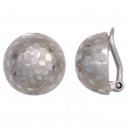 JOBO Ohrclips Halbkugel 925 Sterling Silber rhodiniert mattiert Ohrringe Clips
