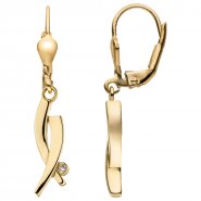 JOBO Goldohrringe mit Zirkonia 333 Gelbgold