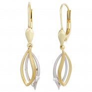 JOBO Ohrh�nger 585 Gold Gelbgold Wei�gold bicolor 2 Diamanten Brillanten Ohrringe