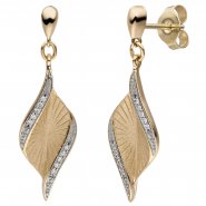 JOBO Ohrh�nger 585 Gold Gelbgold matt 20 Diamanten Brillanten