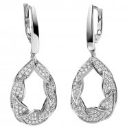JOBO Ohrh�nger 585 Gold Wei�gold 130 Diamanten Brillanten 0,42ct. Ohrringe Boutons
