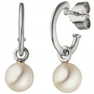 JOBO Ohrh�nger 585 Gold Wei�gold 2 S��wasser Perlen Ohrringe Perlenohrringe
