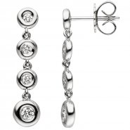 JOBO Ohrh�nger 585 Gold Wei�gold 8 Diamanten Brillanten Ohrringe Diamantohrringe