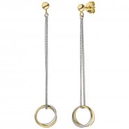 JOBO Ohrh�nger 925 Silber bicolor vergoldet Ohrringe Ohrstecker