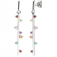 JOBO Ohrh�nger 925 Sterling Silber 14 Zirkonia Ohrringe