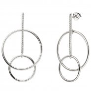 JOBO Ohrh�nger 925 Sterling Silber 42 Zirkonia Ohrringe Ohrstecker Silberohrringe