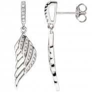 JOBO Ohrh�nger Fl�gel Engelsfl�gel 925 Silber mit 34 Zirkonia Ohrringe Ohrstecker
