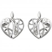 JOBO Ohrh�nger Herz/Blumen 925 Sterling Silber 70 Zirkonia Ohrringe
