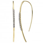 JOBO Ohrh�nger Ohrhaken 925 Sterling Silber gold vergoldet 20 Zirkonia Ohrringe