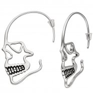 JOBO Ohrh�nger Totenkopf Totensch�del Edelstahl geschw�rzt Ohrringe