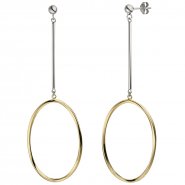 JOBO Ohrh�nger lang 925 Silber bicolor vergoldet Ohrringe Ohrstecker