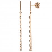 JOBO Ohrh�nger lang 925 Sterling Silber rotgold vergoldet 16 Zirkonia Ohrringe Ohrste