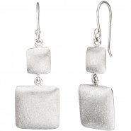 JOBO Ohrh�nger quadratisch 925 Sterling Silber matt mattiert Ohrringe Silberohrringe