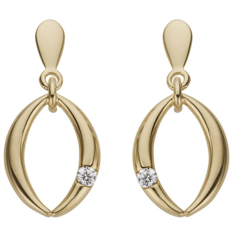 JOBO Ohrh�nger 585 Gold Gelbgold 2 Diamanten Brillanten