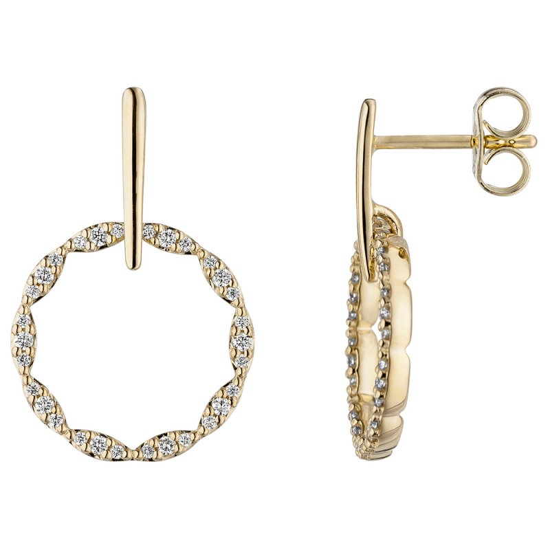 JOBO Ohrh�nger 585 Gold Gelbgold 60 Diamanten Brillanten Ohrringe Diamantohrringe