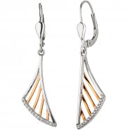 JOBO Ohrh�nger 585 Gold Wei�gold Rotgold bicolor 26 Diamanten Brillanten Ohrringe