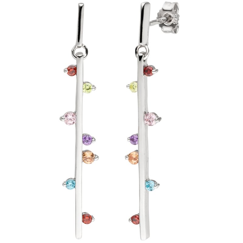 JOBO Ohrh�nger 925 Sterling Silber 14 Zirkonia Ohrringe