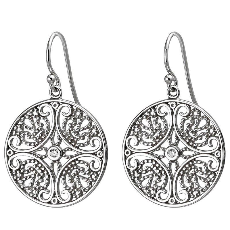 JOBO Ohrh�nger 925 Sterling Silber 2 Zirkonia Ohrringe Silberohrringe