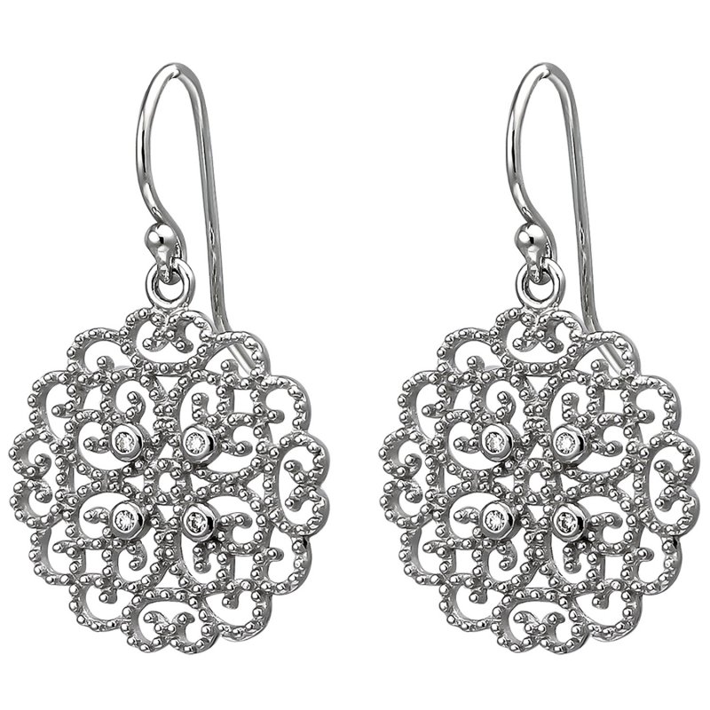 JOBO Ohrh�nger 925 Sterling Silber 8 Zirkonia Ohrringe Silberohrringe