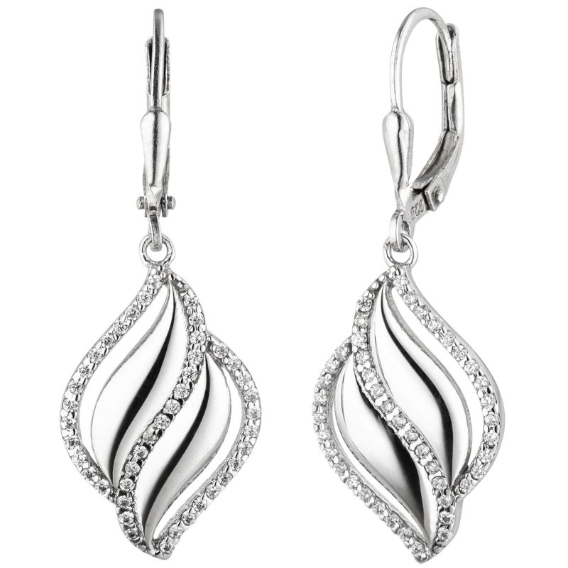 JOBO Ohrh�nger 925 Sterling Silber 86 Zirkonia Ohrringe Boutons Silberohrringe