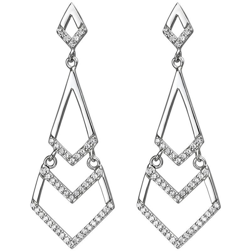 JOBO Ohrh�nger 925 Sterling Silber 92 Zirkonia Ohrringe Silberohrringe