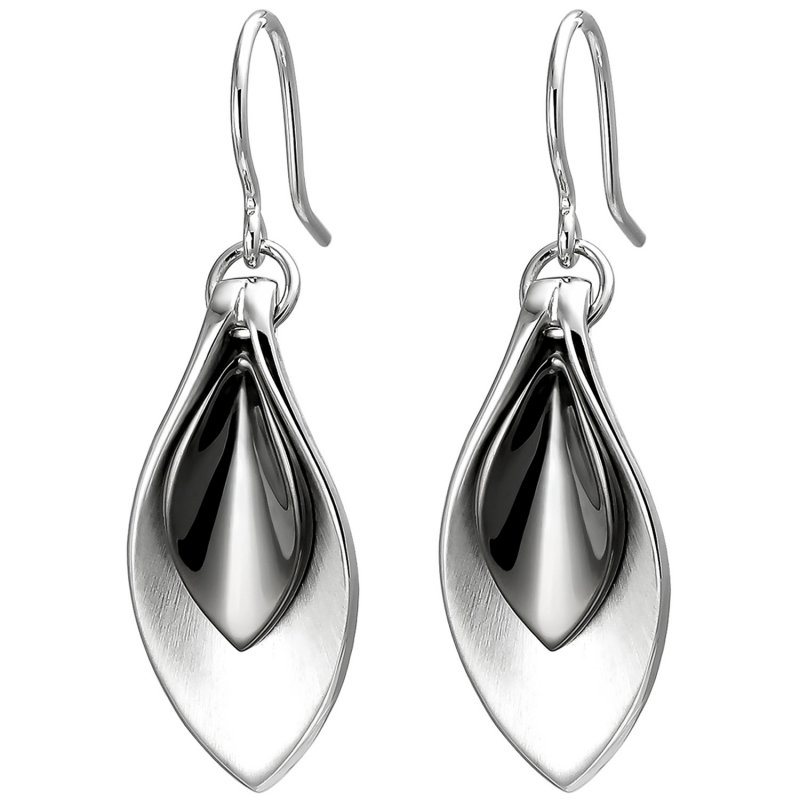 JOBO Ohrh�nger 925 Sterling Silber bicolor matt Ohrringe Silberohrringe