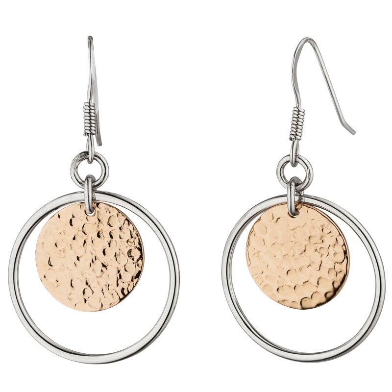 JOBO Ohrh�nger 925 Sterling Silber bicolor vergoldet Ohrringe Silberohrringe