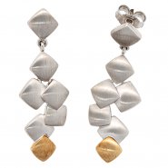 JOBO Ohrh�nger 925 Sterling Silber mit 585 Gold Gelbgold bicolor matt Ohrringe