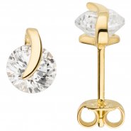 JOBO Ohrstecker Gold mit Zirkonia