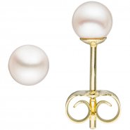 JOBO Ohrstecker 585 Gold Gelbgold 2 Akoya Perlen 4 mm