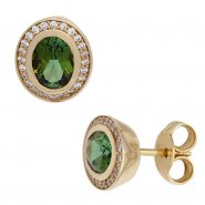 JOBO Ohrstecker 585 Gold Gelbgold 2 Turmaline 48 Diamanten Brillanten Ohrringe