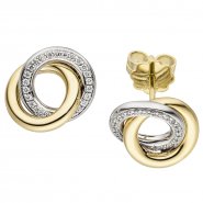 JOBO Ohrstecker 585 Gold Gelbgold Wei�gold bicolor 48 Diamanten Brillanten Ohrringe
