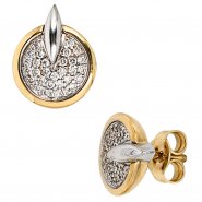 JOBO Ohrstecker 585 Gold Gelbgold Wei�gold bicolor 60 Diamanten Brillanten Ohrringe