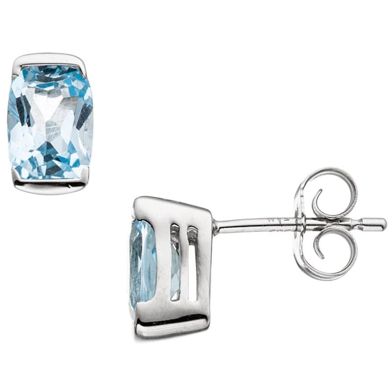 JOBO Ohrstecker 585 Gold mit Blautopasen