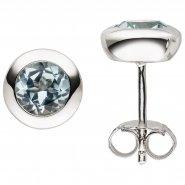 JOBO Ohrstecker Silber mit Blautopasen