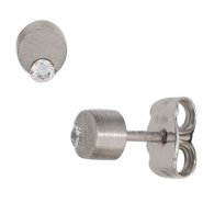 JOBO Ohrstecker 950 Platin matt 2 Diamanten Brillanten Ohrringe Platinohrringe